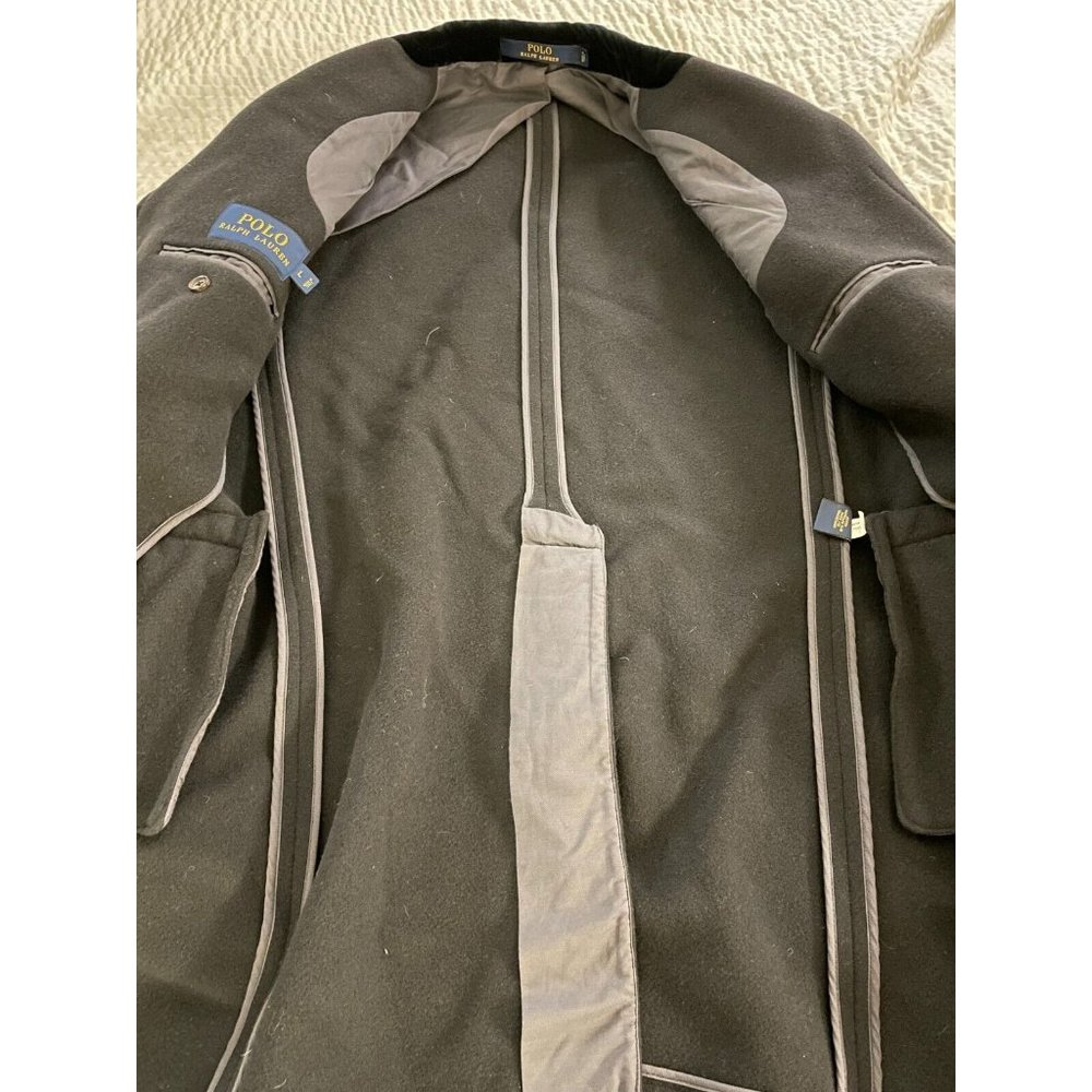 POLO RALPH LAUREN made in italy Velvet Collar Paddock City Coat Size L $969 - Picture 4 of 7